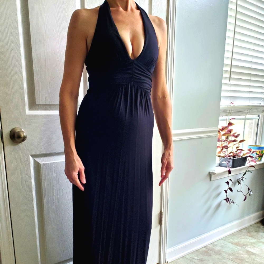 Black Halter Bra-top Maxi Dress | Victoria’s Secret XS